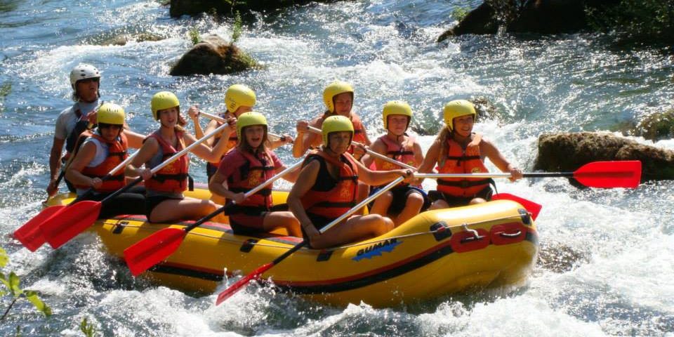 Cetina river rafting, people are having fun